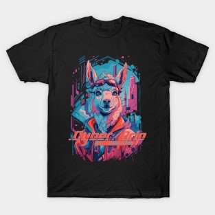 Cyber Llama Colorful Sci-Fi Design T-Shirt